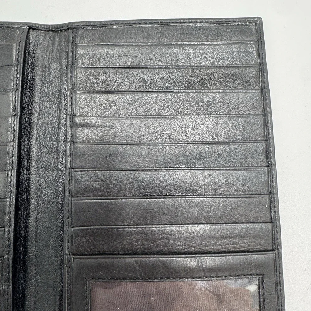 Genuine Leather Long Wallet Black Soft Leather Made in India Card Organizer